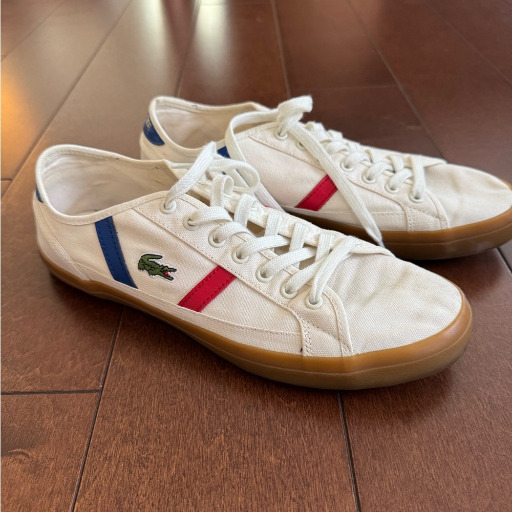 Lacoste White and Red Sneakers Classic Design